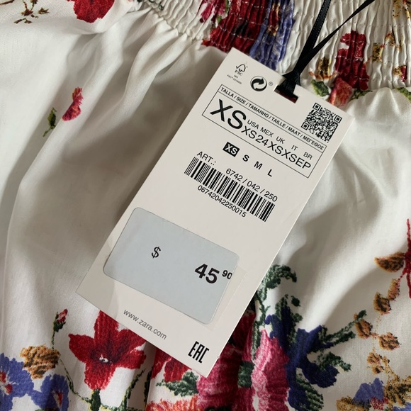 ZARA floral off the shoulder top - Picture 4 of 6